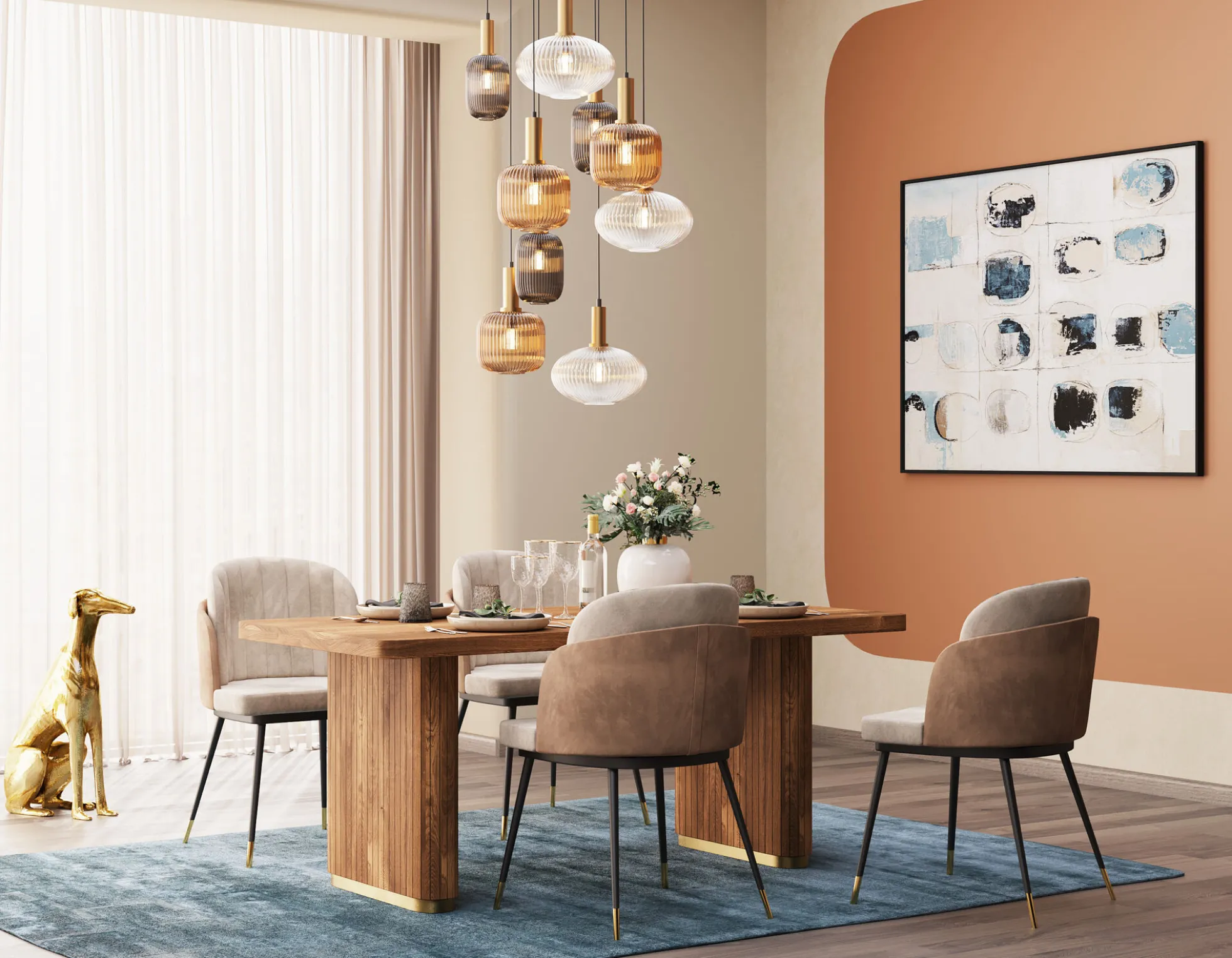 Stół do jadalni nowoczesny z drewna mango 180x90 cm