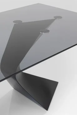 Stół Gloria 200x100 cm blat szklany przydymiony - nogi czarne