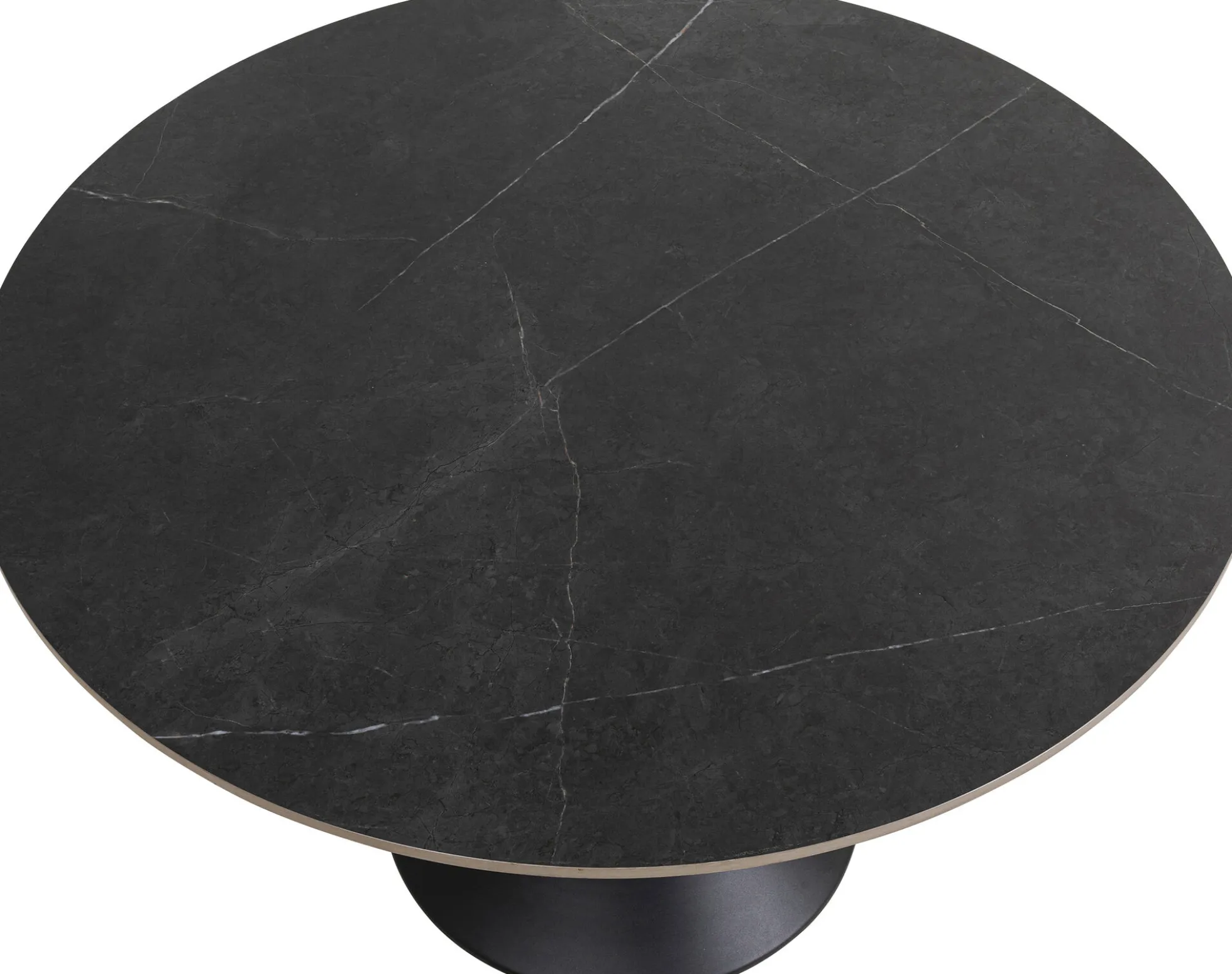 Stół Grande Possibilita Ø120 cm czarny - blat marmur