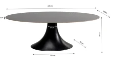 Stół Grande Possibilita 220x120 cm czarny - blat marmur