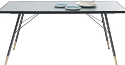Stół La Gomera 160x80 cm grafitowy - blat szklany