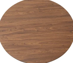 Stół loft w okleinie orzech włoski noga czarna Ø110 cm