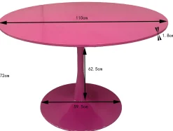 Stół loft w okleinie orzech włoski noga czarna Ø110 cm