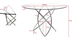 Stół Molekular Ø120 cm czarny - blat szklany