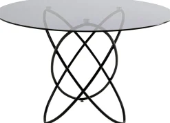 Stół Molekular Ø120 cm czarny - blat szklany