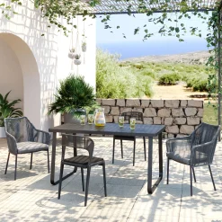 Stół ogrodowy Santos 143x83 cm czarny