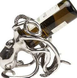 Stojak na wino Octopus 17x24 cm srebrny