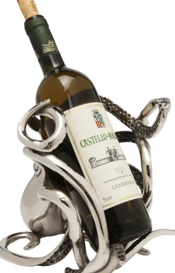 Stojak na wino Octopus 17x24 cm srebrny