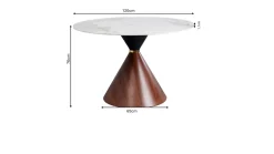 Stół okrągły blat ceramiczny biały Ø120 cm podstawa stalowa
