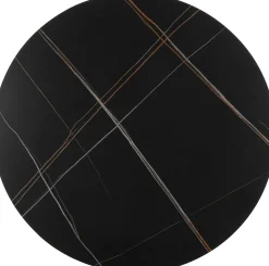 Stół okrągły blat ceramiczny czarny podstawa stalowa Ø120 cm