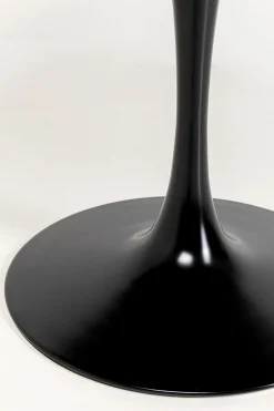 Stół okrągły blat ceramiczny czarny podstawa stalowa Ø120 cm
