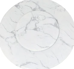 Stół okrągły blat ceramiczny obrotowy podstawa złota Ø135
