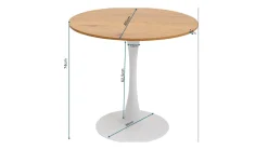 Stół okrągły blat MDF imitacja marmuru czarny Ø80 cm
