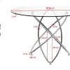 Stół okrągły czarny blat szklany imitacja marmuru nogi stalowe Ø120 cm