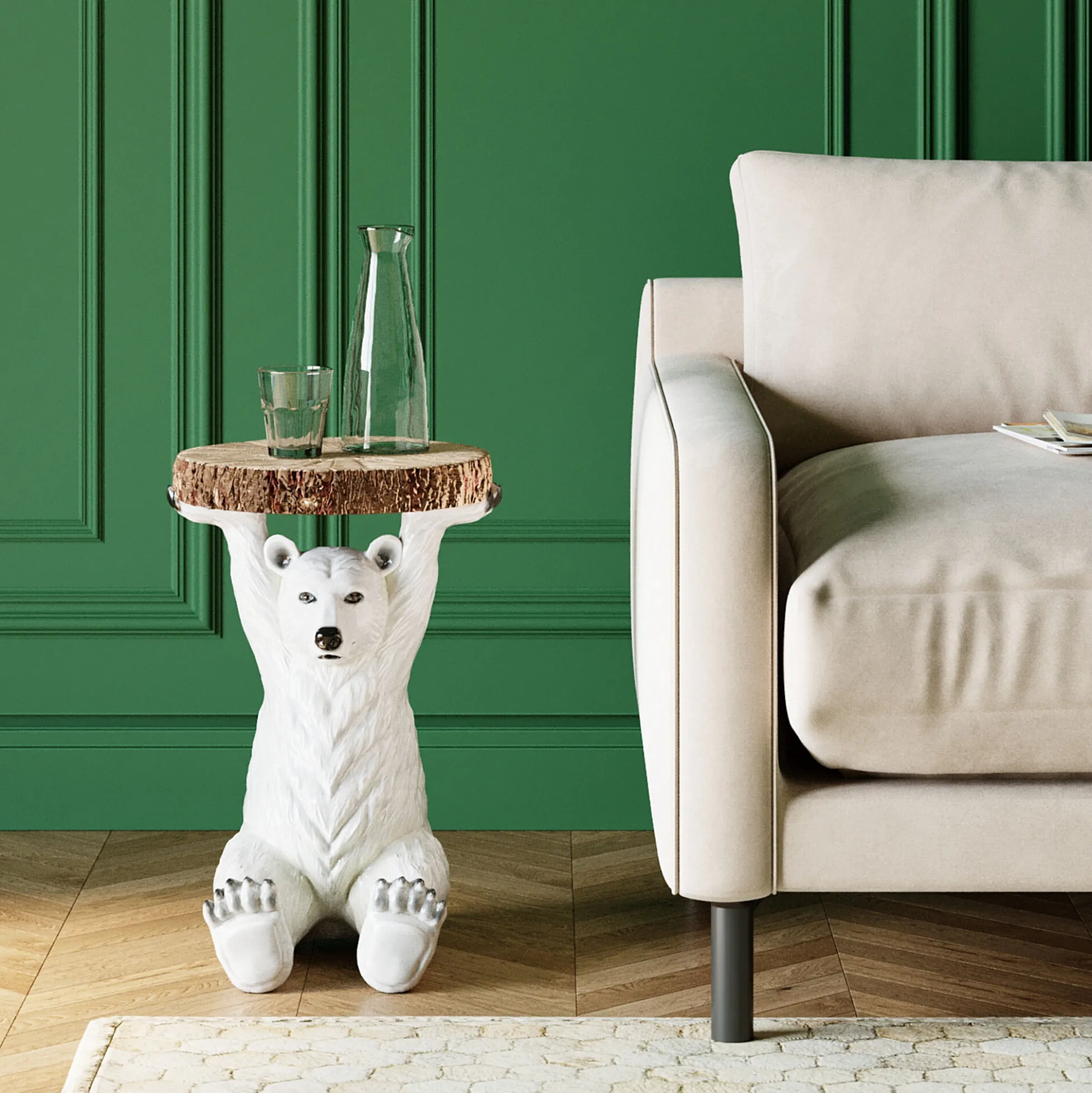 Stolik Bear ∅37 cm biały