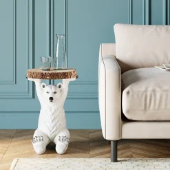 Stolik Bear ∅37 cm biały