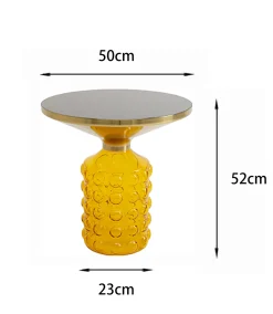 Stolik boczny Lolla żółty Ø50cm