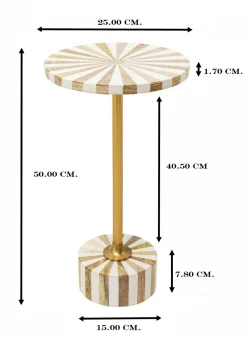 Stolik Domero Cirque Ø25xH50 cm biało-złoty