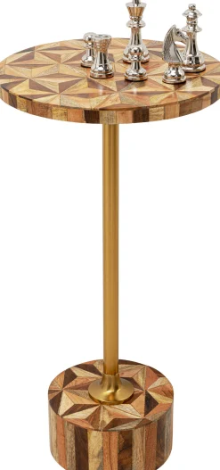 Stolik Domero Geo Ø25xH50 cm brązowo-naturalny