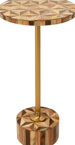 Stolik Domero Geo Ø25xH50 cm brązowo-naturalny