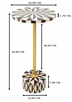 Stolik Domero Star Ø25xH50 cm brązowo-biały