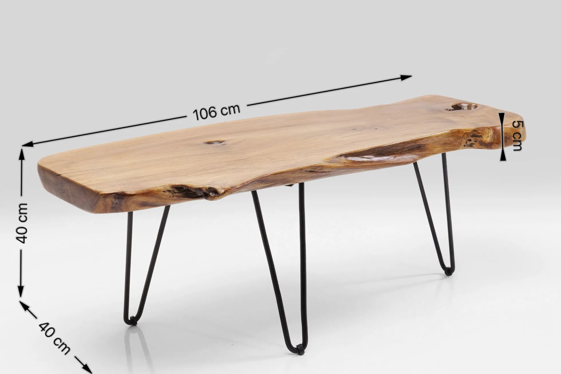 Stolik kawowy Aspen 106x40 cm drewniany