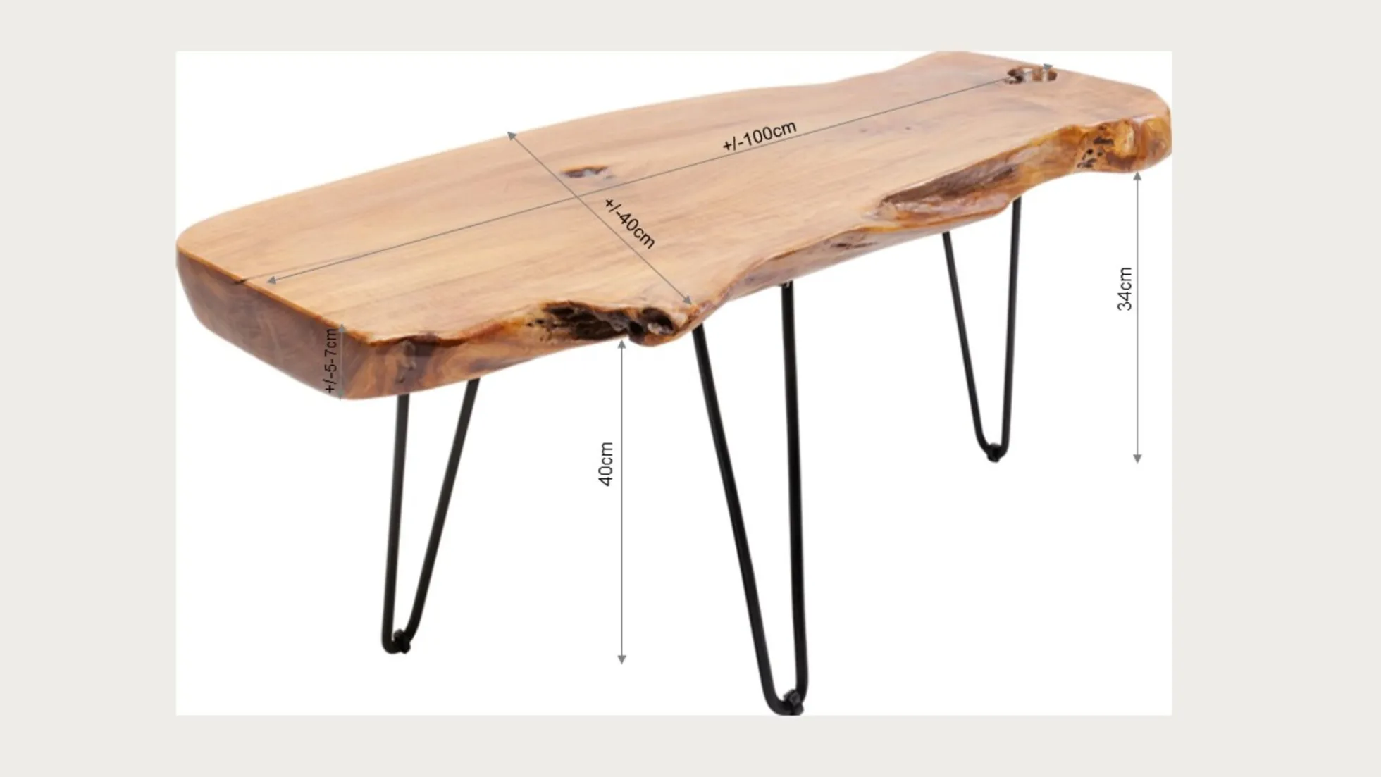 Stolik kawowy Aspen 106x40 cm drewniany