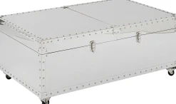 Stolik kawowy barek rozkładany srebrny na kółkach stal nierdzewna 120x75 cm