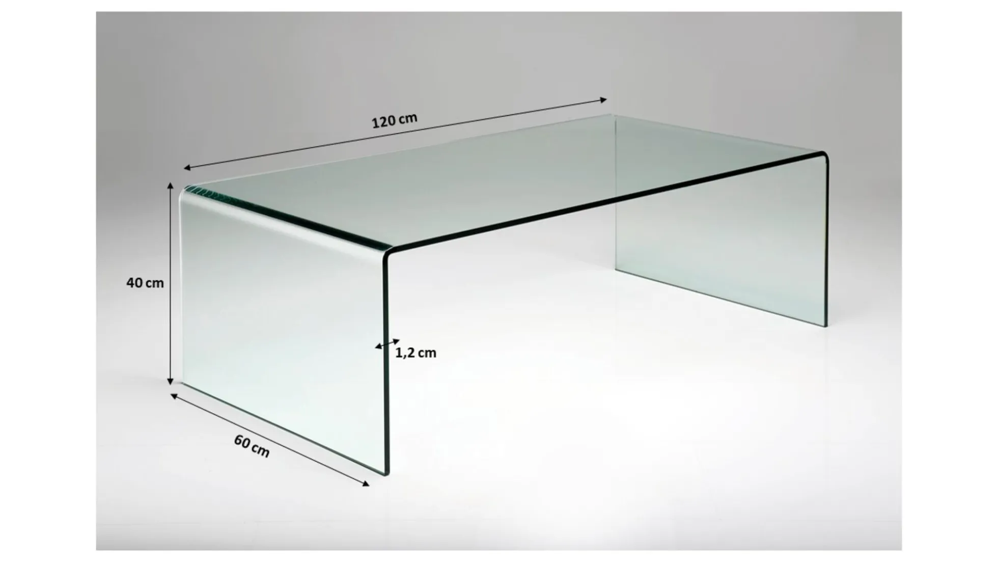 Stolik kawowy Clear Club 120x60 cm ciemnoszary transparentny