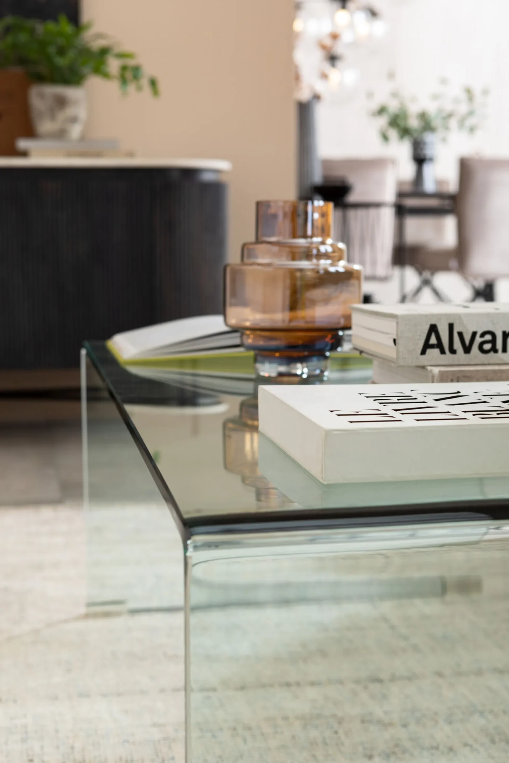 Stolik kawowy Clear Club 120x60 cm ciemnoszary transparentny