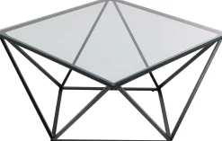 Stolik kawowy Cristallo 80x80 cm czarny - blat szklany