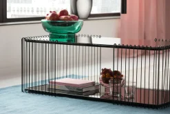 Stolik kawowy czarny szkło i rama stalowa 120x60 cm