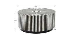 Stolik kawowy Electra Ø75 cm czarno-biały