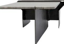 Stolik kawowy loft marmur i ciemnoszare aluminium 142x70 cm