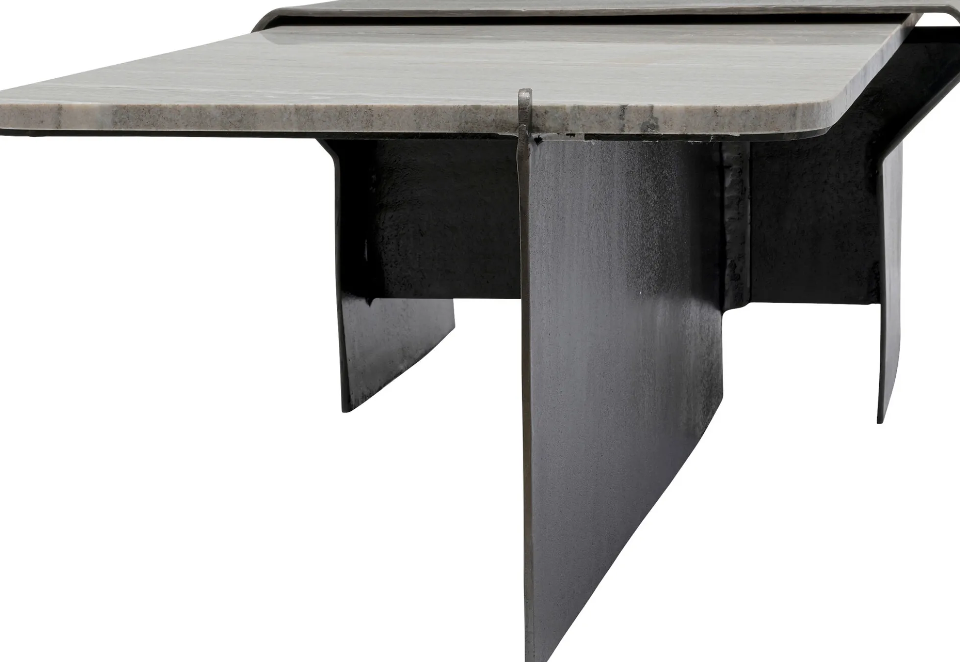 Stolik kawowy loft marmur i ciemnoszare aluminium 142x70 cm