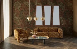 Stolik kawowy marmur i aluminium szaro-złoty 123x76 cm