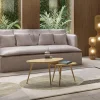 Stolik kawowy naturalny z drewna dębowego 90x62 cm