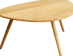 Stolik kawowy naturalny z drewna dębowego 90x62 cm