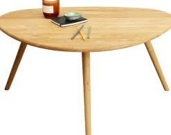 Stolik kawowy naturalny z drewna dębowego 90x62 cm