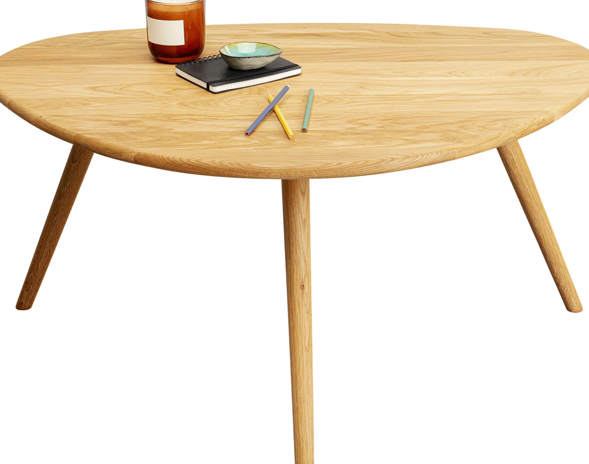 Stolik kawowy naturalny z drewna dębowego 90x62 cm
