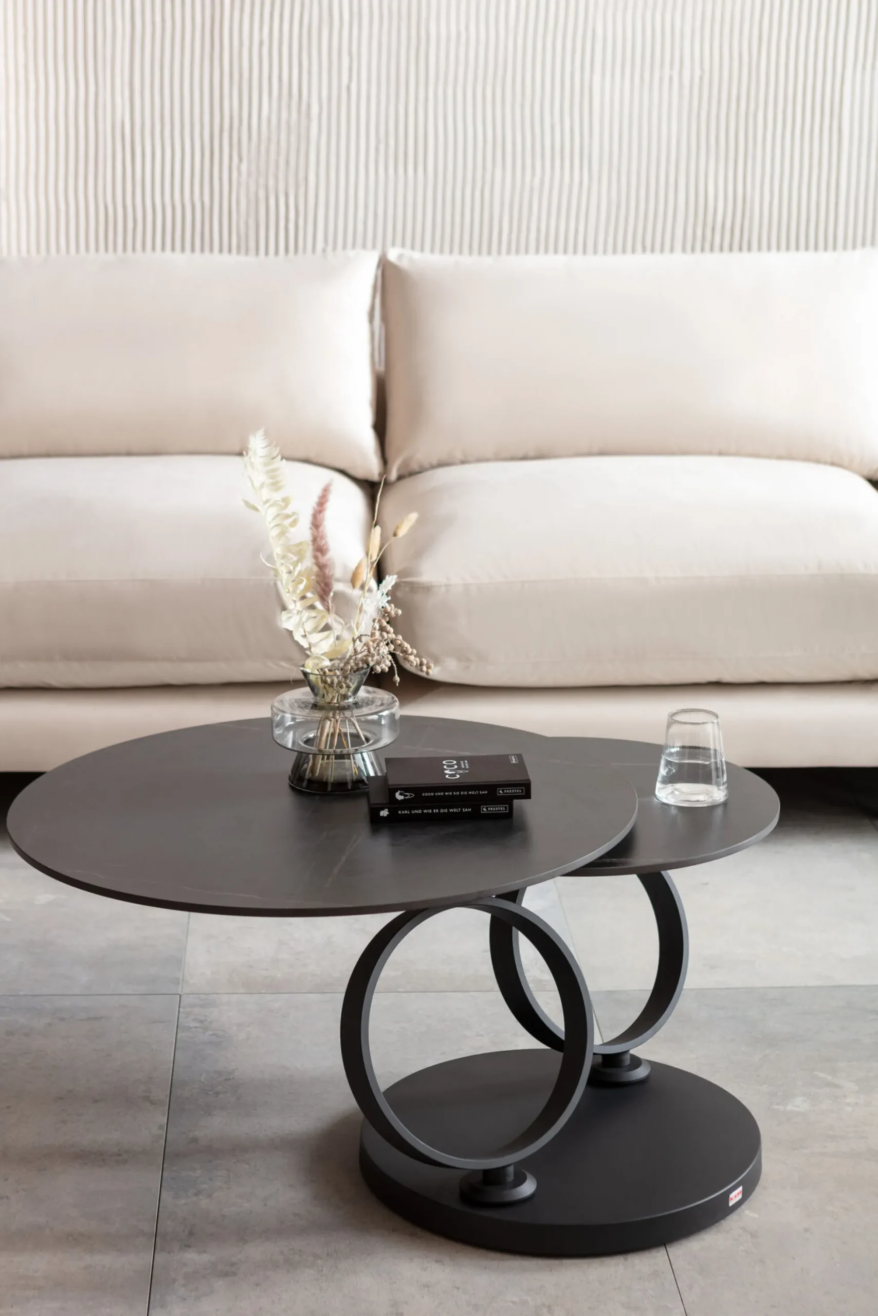 Stolik kawowy obrotowy Beverly 133x80 cm czarny
