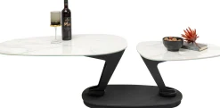 Stolik kawowy obrotowy Franklin 150x58 cm blaty szklane