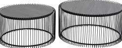 Stolik kawowy Wire Black Wood (2/Set)