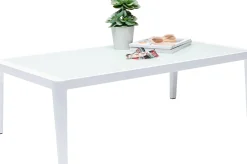Stolik ogrodowy Tiki 108x59 cm biały - blat szklany