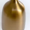 Stolik pomocniczy blat biały ceramiczny podstawa stalowa złota Ø45 cm