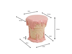 Stolik Pomocniczy Ice Cream Różowy Ø37cm
