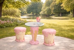 Stolik Pomocniczy Ice Cream Różowy Ø37cm