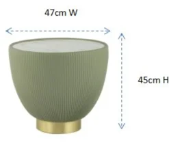 Stolik pomocniczy okrągły zielony podstawa złota Ø47 cm