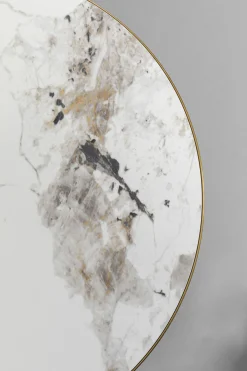 Stolik pomocniczy z ceramicznym blatem podstawa brązowa Ø50 cm