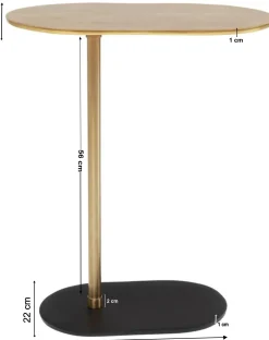 Stolik pomocniczy złoty aluminium 50xH59 cm czarna podstawa